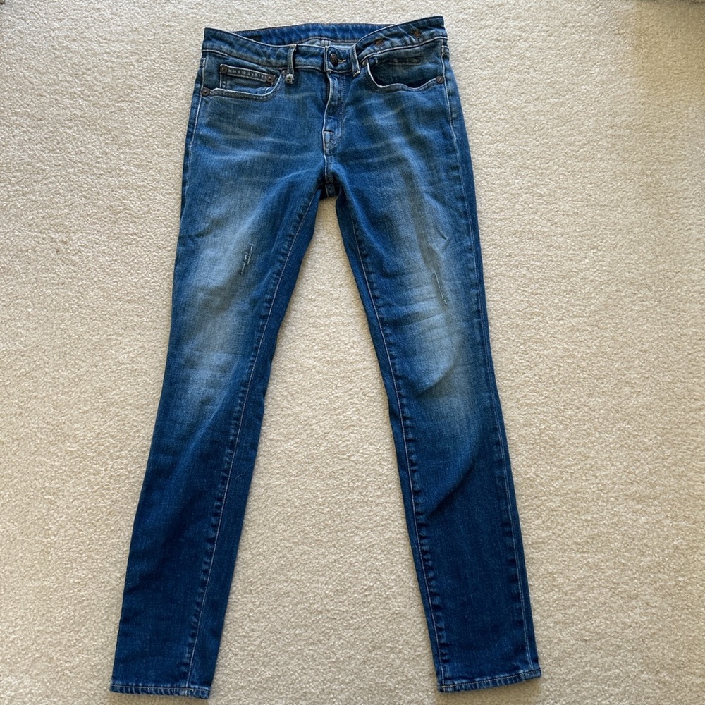 R13 womens Kate skinny jeans distressed blue size 26